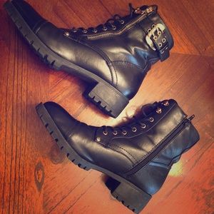 Black Fashion Combat Boots